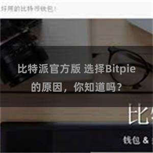 比特派官方版 选择Bitpie的原因，你知道吗？