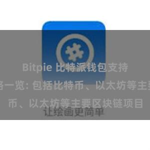 Bitpie 比特派钱包支持的区块链网络一览: 包括比特币、以太坊等主要区块链项目