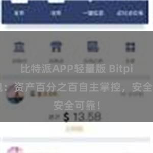 比特派APP轻量版 Bitpie钱包：资产百分之百自主掌控，安全可靠！