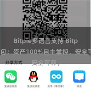 Bitpie多语言支持 Bitpie钱包：资产100%自主掌控，安全可靠。