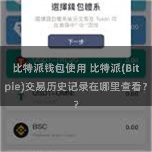 比特派钱包使用 比特派(Bitpie)交易历史记录在哪里查看？