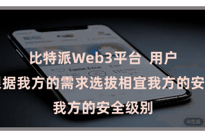 比特派Web3平台 用户不错根据我方的需求选拔相宜我方的安全级别